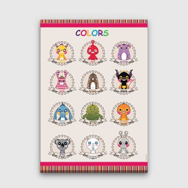 Çocuklar İçin Renkler Eğitici Poster Tablo – B-537