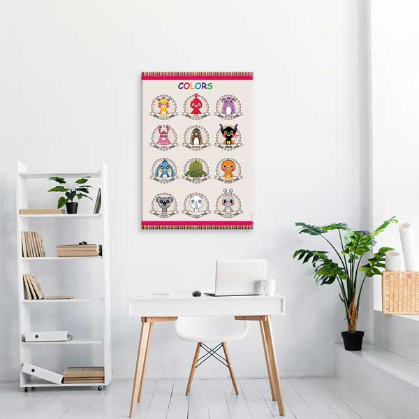 ingilizce-sinif-posterleri-b-537-01 Çocuklar İçin Renkler Eğitici Poster Tablo – B-537