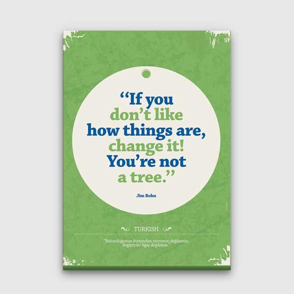 ingilizce-sinif-posterleri-b-575-00 Jim Rohn Değişim ve Motivasyon Poster Tablo: Ağaç Değilsin – B-575
