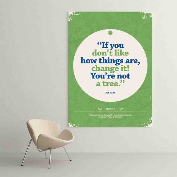 Jim Rohn Değişim ve Motivasyon Poster Tablo: Ağaç Değilsin – B-575