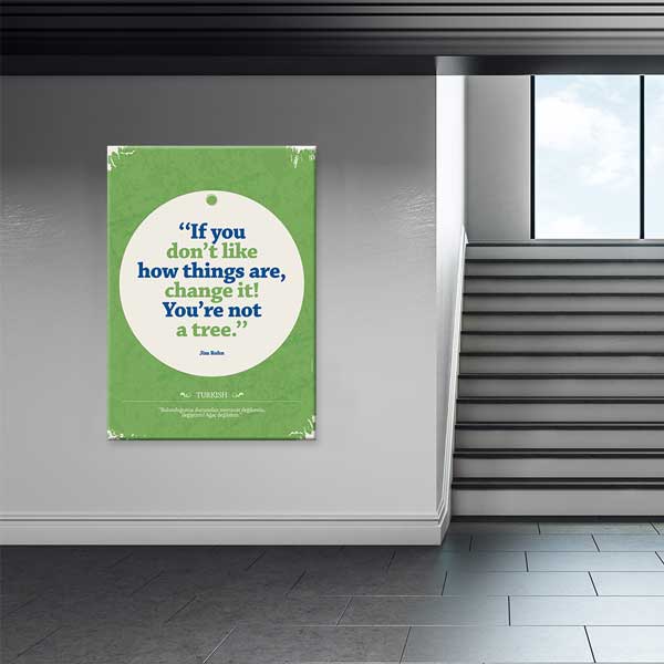 Jim Rohn Değişim ve Motivasyon Poster Tablo: Ağaç Değilsin – B-575