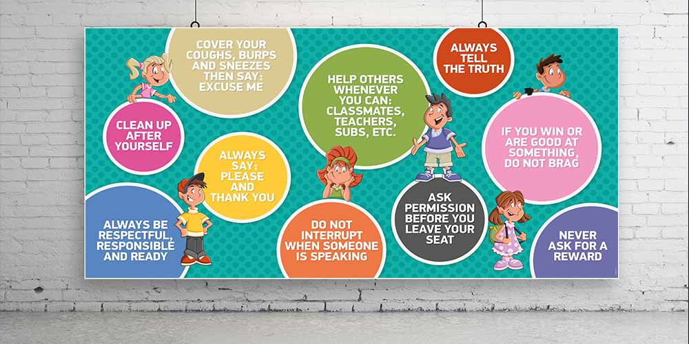 "Sınıf Kuralları ve İyi Davranışlar" Eğitim Posteri A-518