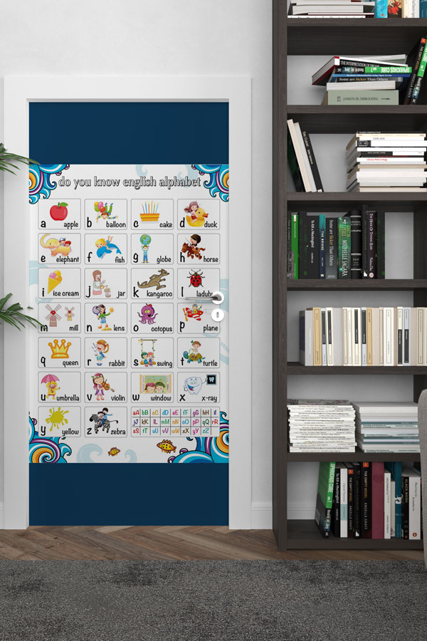 Görsel İngilizce Alfabe Kapı Giydirme 8679