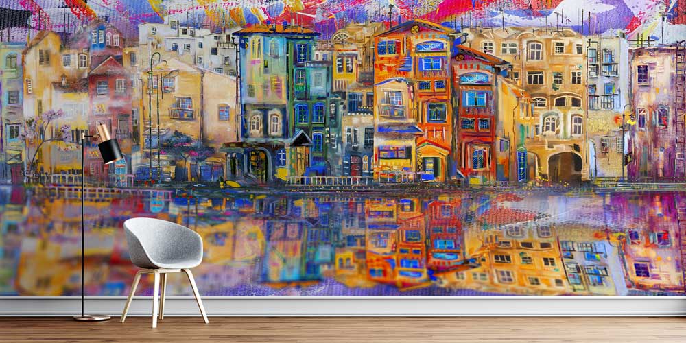 insaat-duvar-kagidi-5571-0 Renkli Şehir Silüeti Duvar Kağıdı 5571