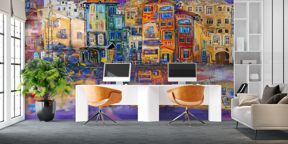 insaat-duvar-kagidi-5571-03 Renkli Şehir Silüeti Duvar Kağıdı 5571