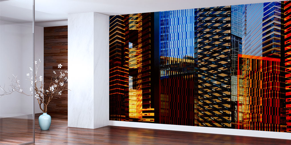 Modern Gökdelen Yansımaları Duvar Kağıdı 5575