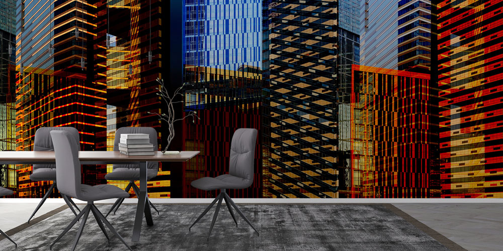 Modern Gökdelen Yansımaları Duvar Kağıdı 5575