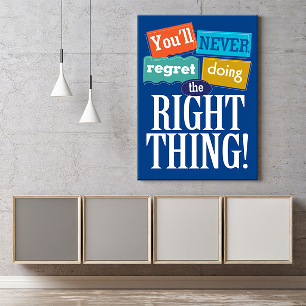 Motivasyon Do The Right Thing Colorful Kanvas Tablo – 7558