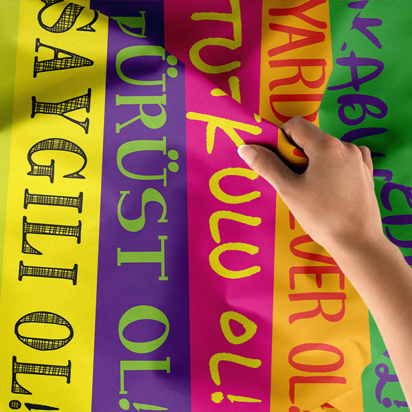 Olumlu Değerler Mesajlı İlham Verici Yazılı Duvar Örtüsü 7654