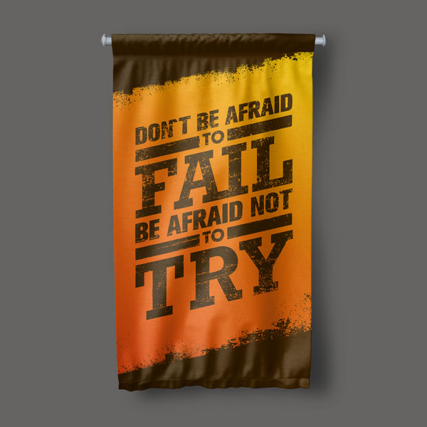 İlham Veren "Don't Be Afraid To Fail" İngilizce Duvar Flaması 10260