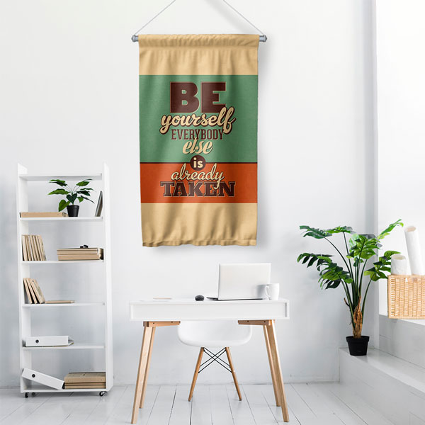 Be Yourself Motivasyon Duvar Flaması Kumaş Baskı 7683