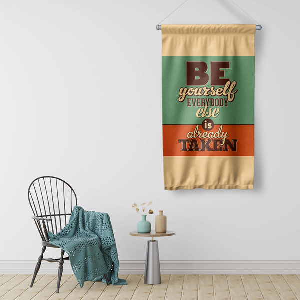 Be Yourself Motivasyon Duvar Flaması Kumaş Baskı 7683