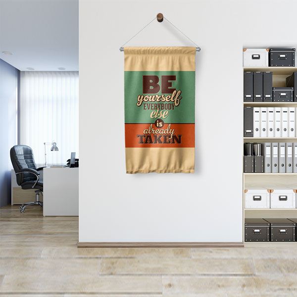 Be Yourself Motivasyon Duvar Flaması Kumaş Baskı 7683
