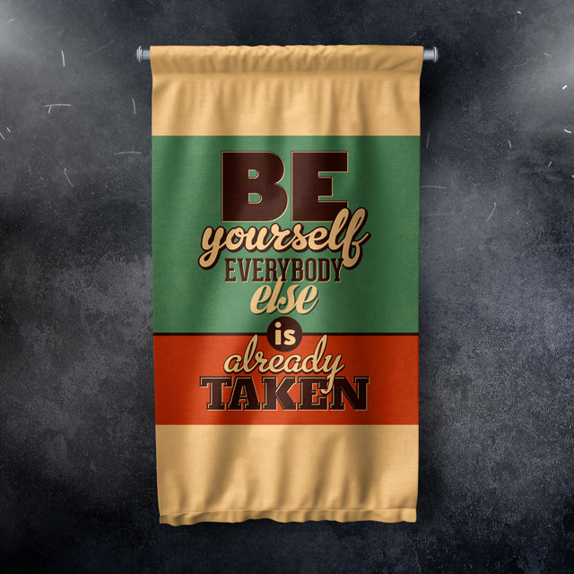 Be Yourself Motivasyon Duvar Flaması Kumaş Baskı 7683