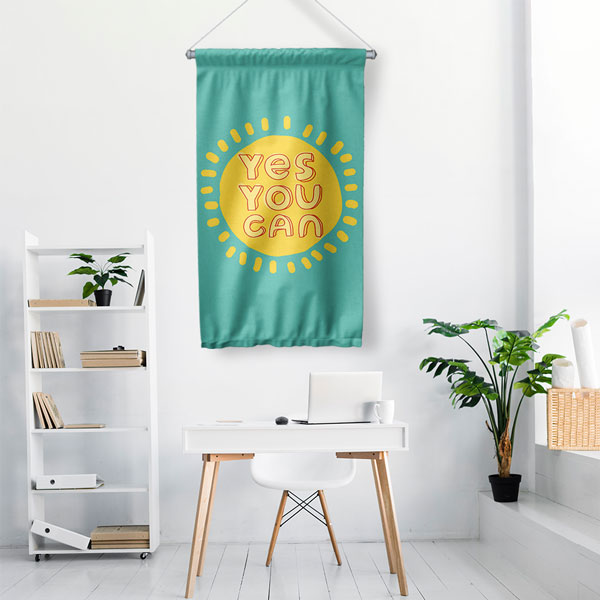 Yes You Can Güneş Tasarımlı Duvar Flaması 7681