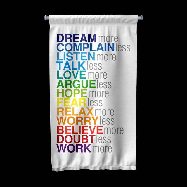 inspirational-wall-banners-7698-04 Dream More Complain Less Motivasyon Duvar Flaması Kumaş Baskı 7698