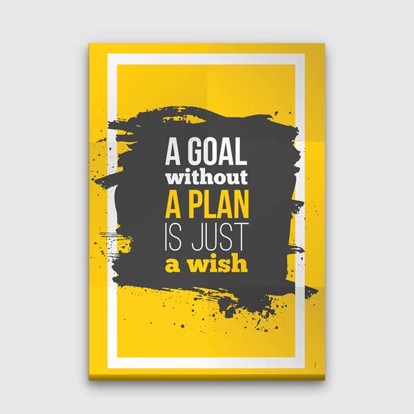 inspirational-wall-decor-3358-00 Planlı Başarı Motivasyon Tablosu: Hedefsiz Plan Olmaz – 3358