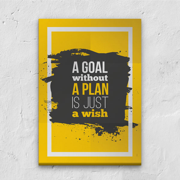 inspirational-wall-decor-3358-04 Planlı Başarı Motivasyon Tablosu: Hedefsiz Plan Olmaz – 3358