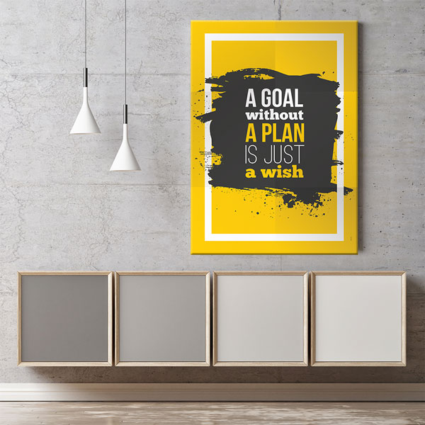 inspirational-wall-decor-3358-06 Planlı Başarı Motivasyon Tablosu: Hedefsiz Plan Olmaz – 3358