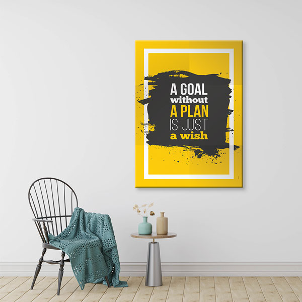 inspirational-wall-decor-3358-07 Planlı Başarı Motivasyon Tablosu: Hedefsiz Plan Olmaz – 3358