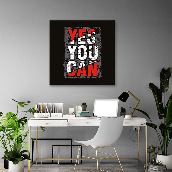 Yes You Can Modern Tipografi Kanvas Tablo – 7467