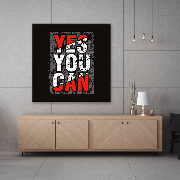 Yes You Can Modern Tipografi Kanvas Tablo – 7467