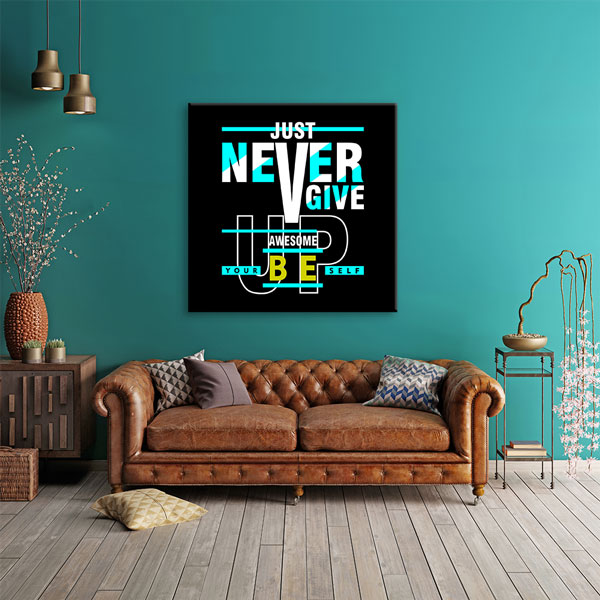 Motivasyon Never Give Up Kanvas Tablo – 7477