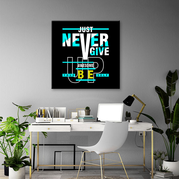 Motivasyon Never Give Up Kanvas Tablo – 7477