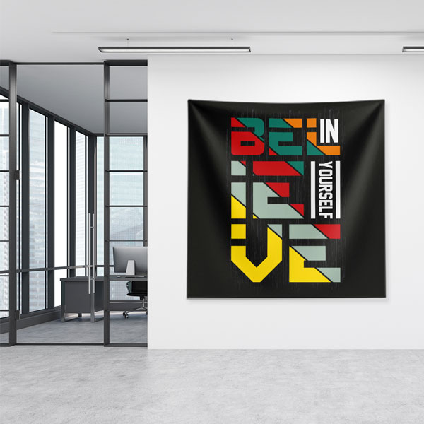 Motivasyon Duvar Örtüsü - Believe in Yourself 7605