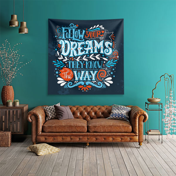 Motivasyon Duvar Örtüsü - Follow Your Dreams 7611