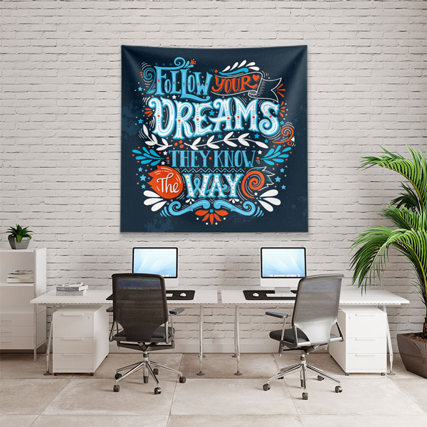 Motivasyon Duvar Örtüsü - Follow Your Dreams 7611