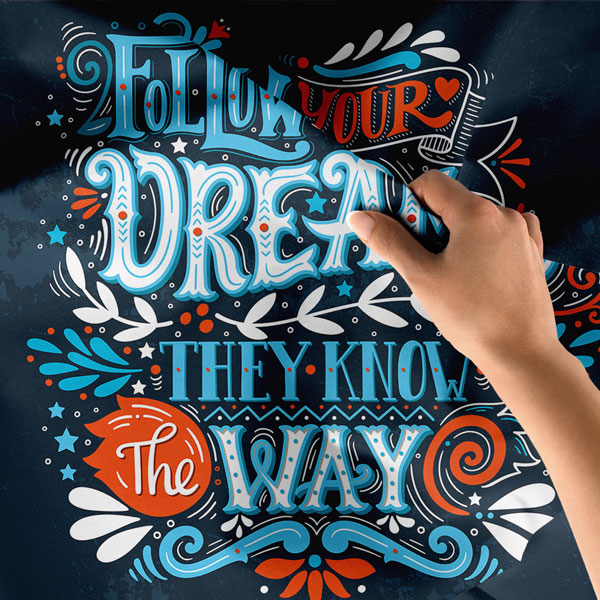 Motivasyon Duvar Örtüsü - Follow Your Dreams 7611