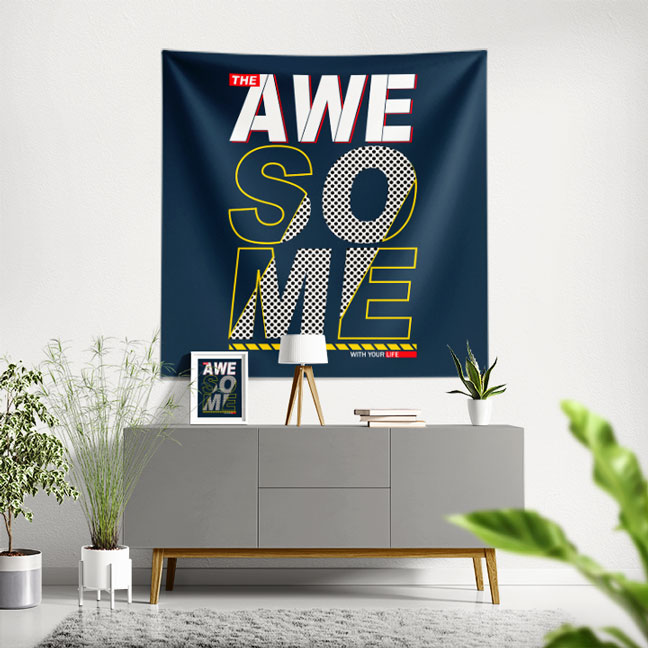 Motivasyon Duvar Örtüsü - Awesome 7609