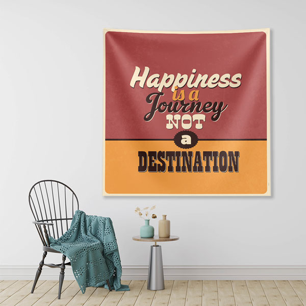 Motivasyon Duvar Örtüsü - Happiness is a Journey 7623