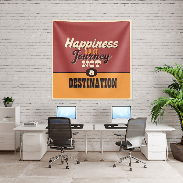 Motivasyon Duvar Örtüsü - Happiness is a Journey 7623