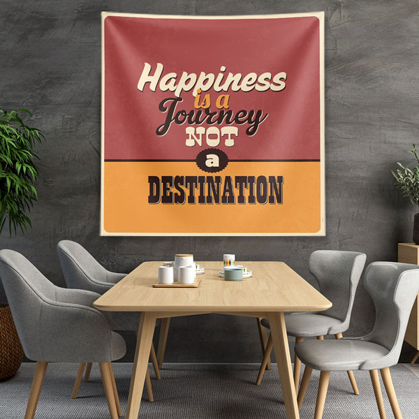 Motivasyon Duvar Örtüsü - Happiness is a Journey 7623