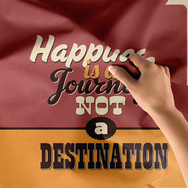 Motivasyon Duvar Örtüsü - Happiness is a Journey 7623