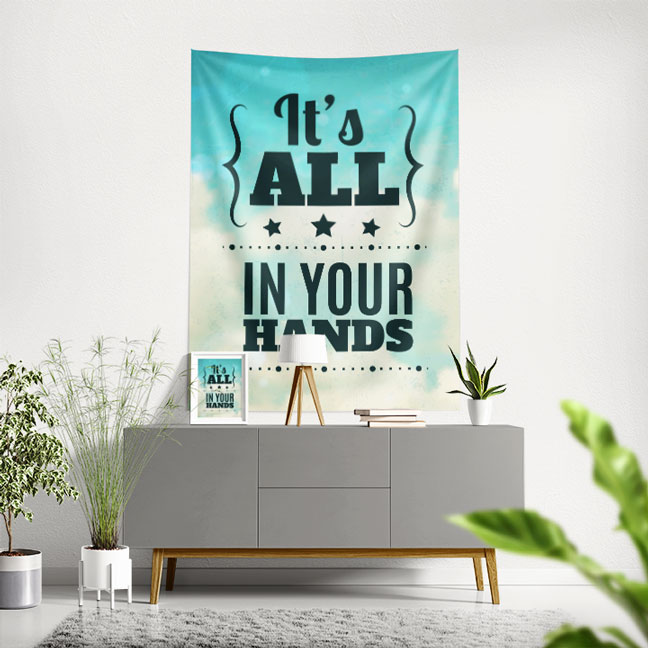 Motivasyon Duvar Örtüsü - It’s All in Your Hands 7633