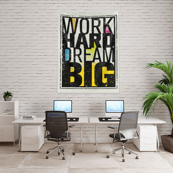 Motivasyon Duvar Örtüsü - Work Hard Dream Big 7642