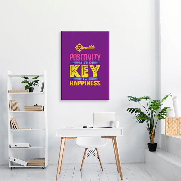 inspiring-wall-decor-3172-02 Pozitiflik Mutluluğun Anahtarı Motivasyon Kanvası – 3172