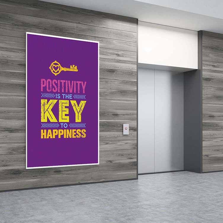 inspiring-wall-decor-3172-04 Pozitiflik Mutluluğun Anahtarı Motivasyon Kanvası – 3172