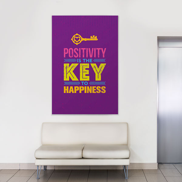 inspiring-wall-decor-3172-08 Pozitiflik Mutluluğun Anahtarı Motivasyon Kanvası – 3172
