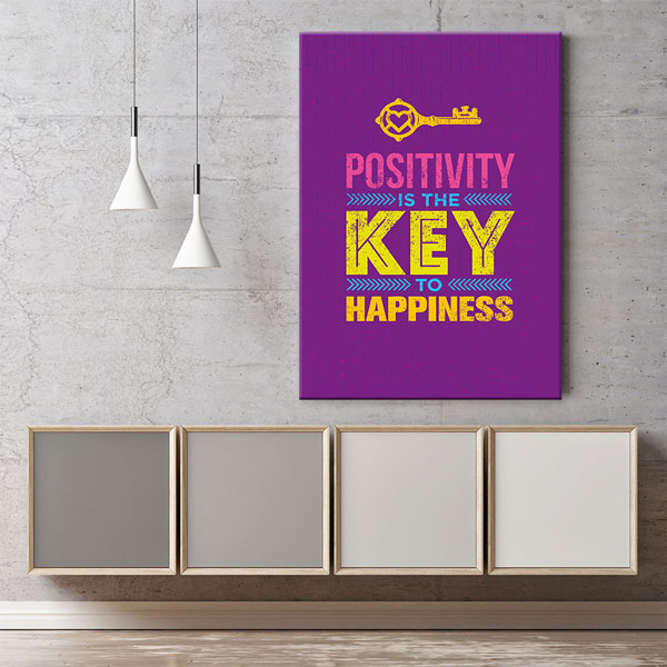 inspiring-wall-decor-3172-09 Pozitiflik Mutluluğun Anahtarı Motivasyon Kanvası – 3172