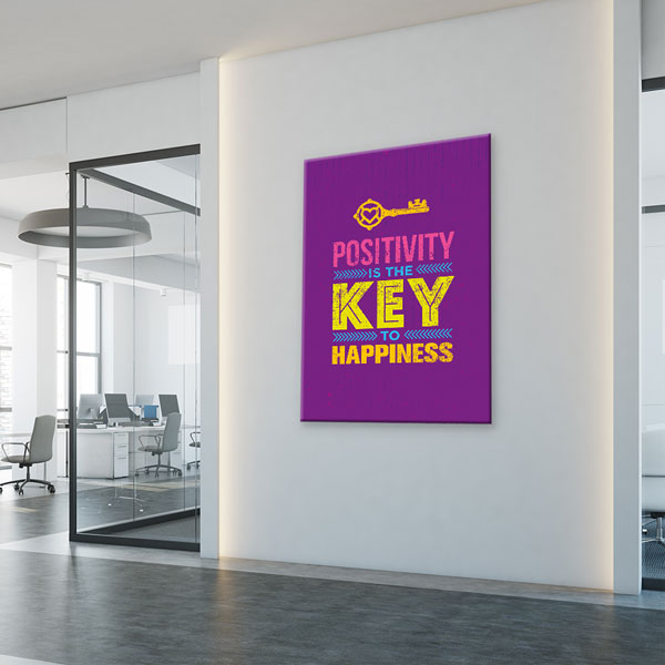 inspiring-wall-decor-3172-10 Pozitiflik Mutluluğun Anahtarı Motivasyon Kanvası – 3172