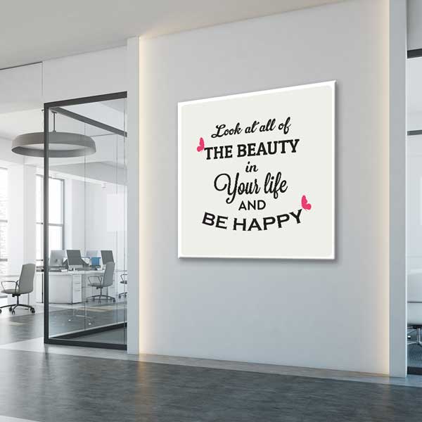 Hayatındaki Güzelliklere Bak Mutlu Ol Duvar Tablosu – 3185