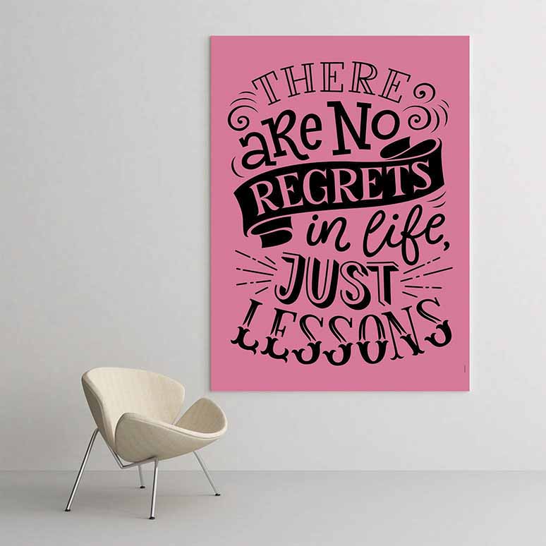 inspiring-wall-posters-3328-01 Hayatta Pişmanlık Yok, Sadece Dersler Var Motivasyon Kanvası – 3328