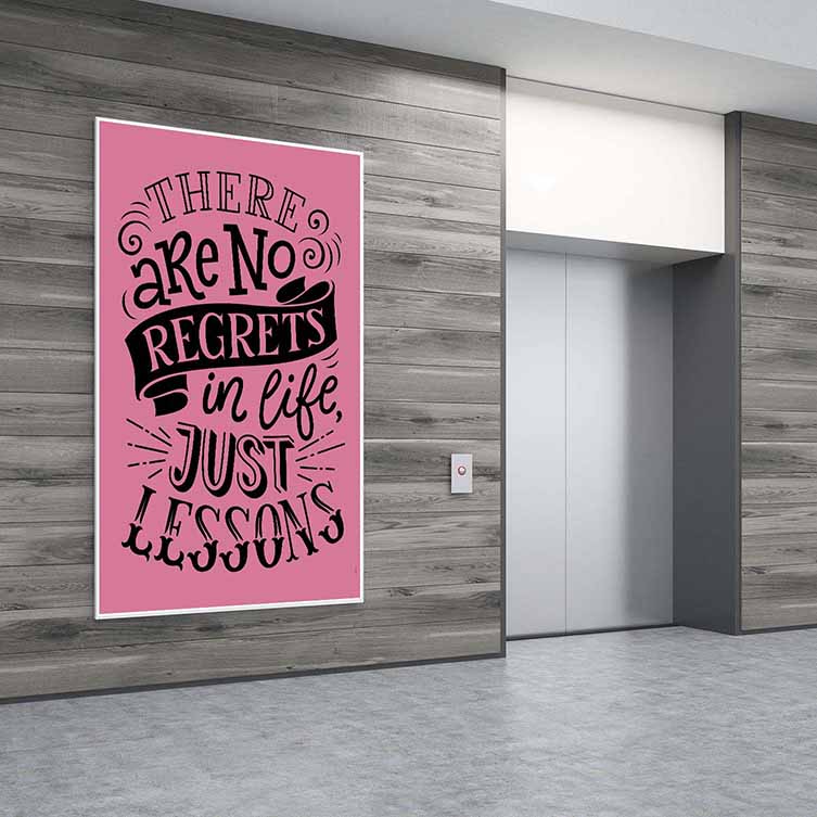 inspiring-wall-posters-3328-02 Hayatta Pişmanlık Yok, Sadece Dersler Var Motivasyon Kanvası – 3328