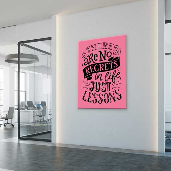 inspiring-wall-posters-3328-04 Hayatta Pişmanlık Yok, Sadece Dersler Var Motivasyon Kanvası – 3328