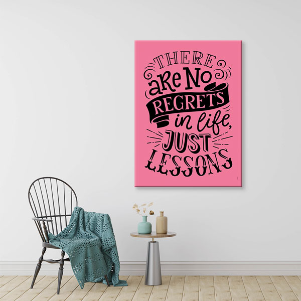 inspiring-wall-posters-3328-07 Hayatta Pişmanlık Yok, Sadece Dersler Var Motivasyon Kanvası – 3328