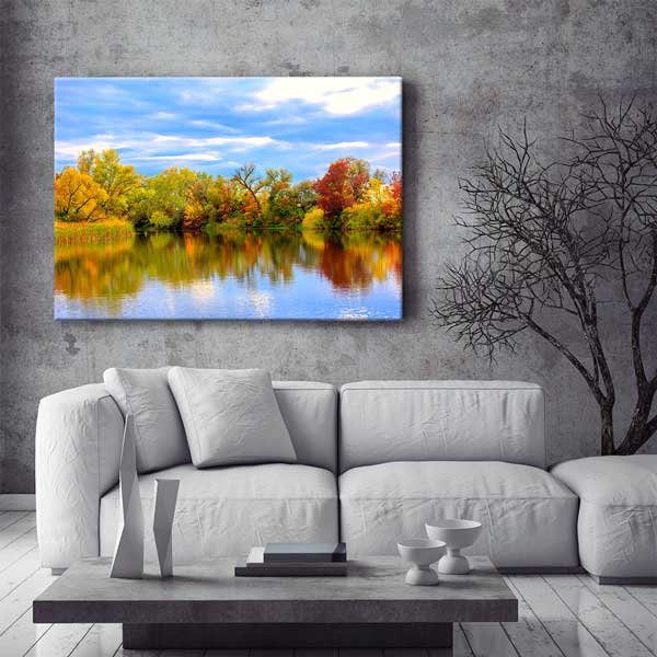 Sonbahar Göl Manzarası Kanvas Tablo 13380